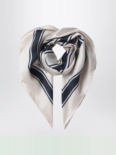 Max Mara Square printed silk twill scarf in navy blue
