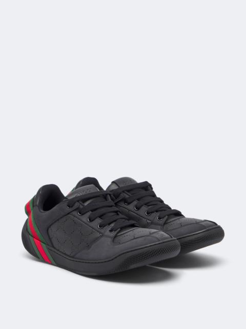 GUCCI Screener Web Stripe leather sneakers