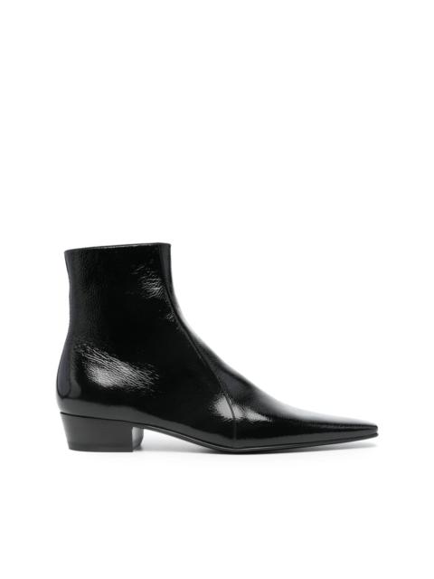 35mm patent-leather ankle boots