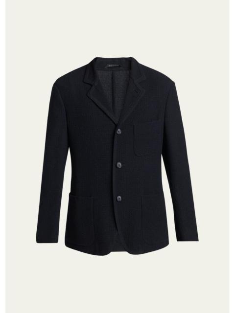 GIORGIO ARMANI Men's Wool Textured Knit Blazer
