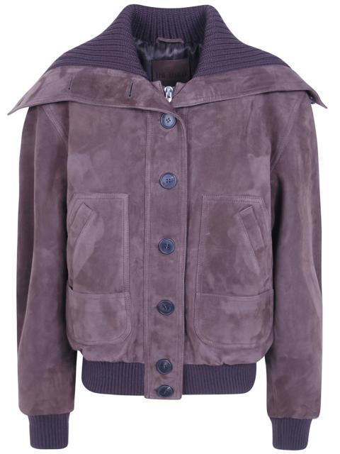 THE ATTICO Jacket Hooded "Suede Bomber"