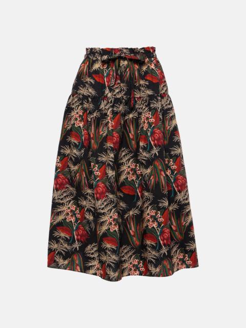 Fernanda cotton poplin midi skirt