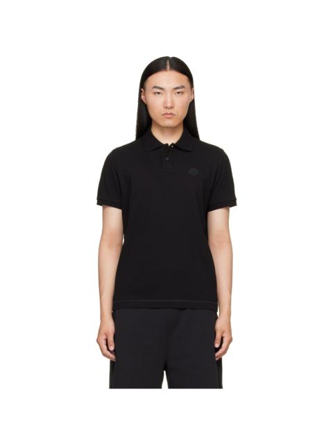 Moncler Black Logo Cotton Piquet Polo