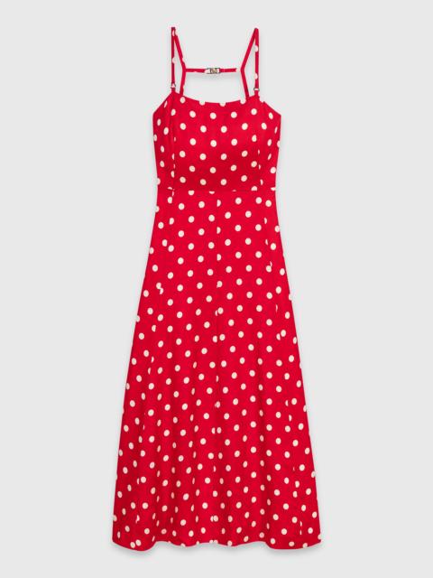 maje Backless linen-blend maxi dress