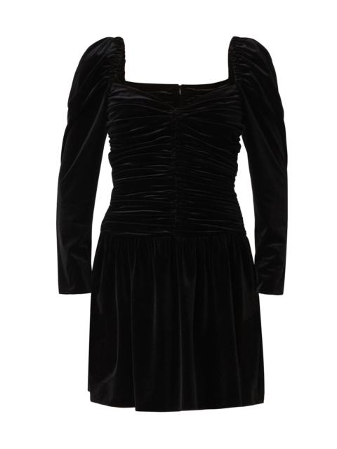 Shoshanna Women's Mari Ruched Velvet Minidress - Jet