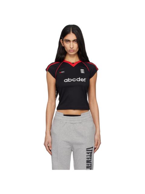 VETEMENTS Black & Red Alphabet Football Jersey T-shirt