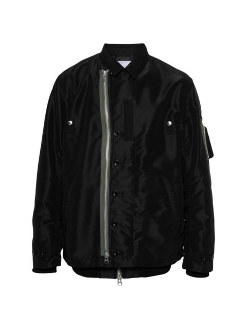 sacai contrasting-trim layered bomber jacket