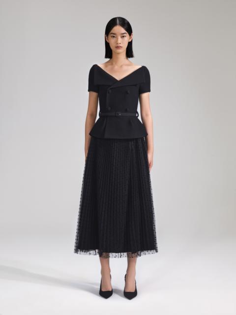 Black Off Shoulder Midi Dress