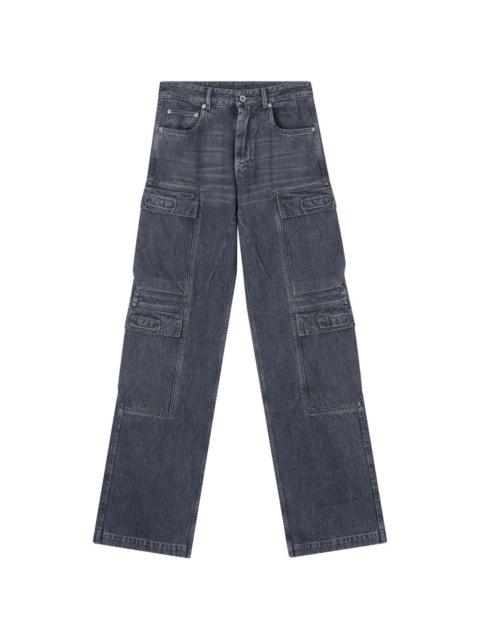 Rick Owens DRKSHDW washed grey cargo jeans
