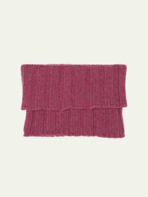 Moncler Men's Ribbed Logo Turtleneck Scarf