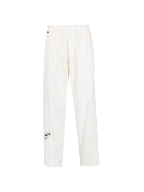 logo-embroidered straight-leg trousers