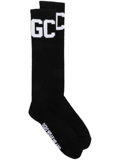 GCDS ribbed socks with jacquard logo