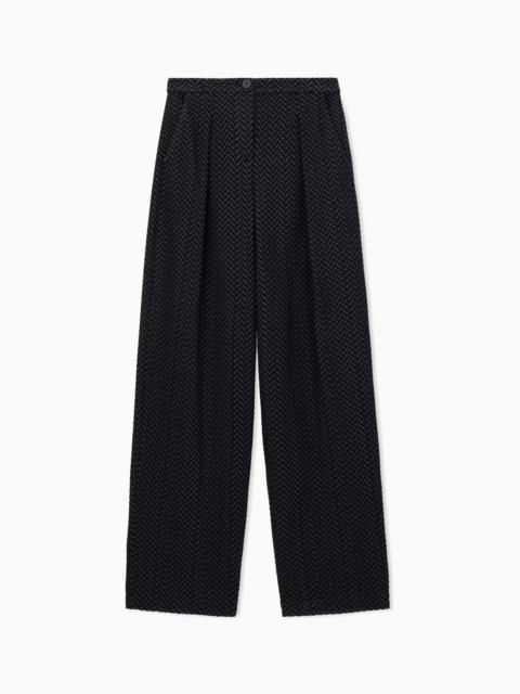 EMPORIO ARMANI CHEVRON JACQUARD JERSEY PANTS SIGNATURE CAPSULE