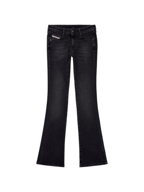 flared cotton blend jeans