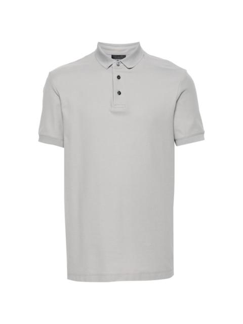 logo-jacquard piqué polo shirt