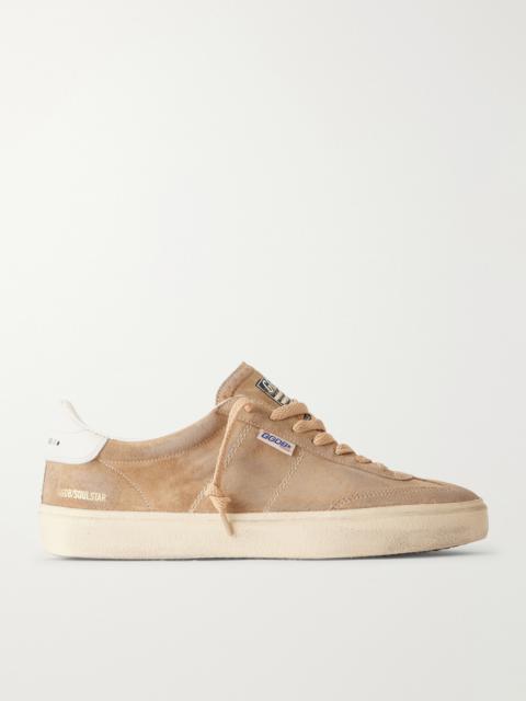 Golden Goose Super-Star Distressed Leather-Trimmed Suede Sneakers