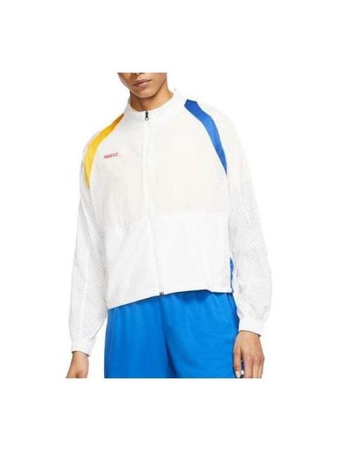 (WMNS) Nike F.C. Full Zip Soccer Loose Fit Jacket 'White' CK2701-100