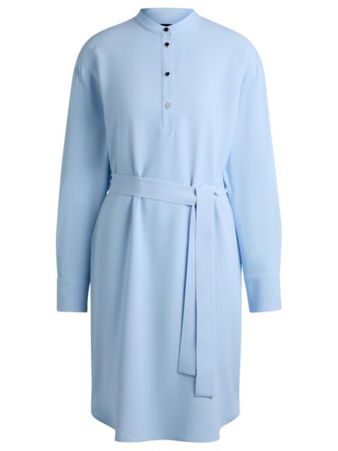 BOSS BELTED DRESS WITH SNAP PLACKET
