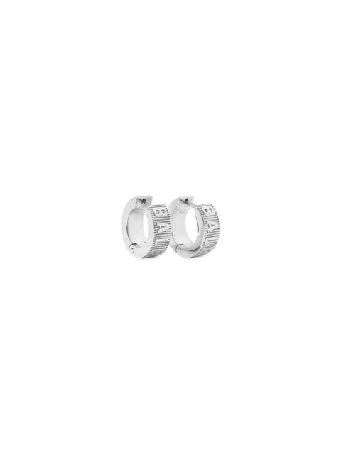 BALENCIAGA Women's Logo Hoop Earrings in Silver