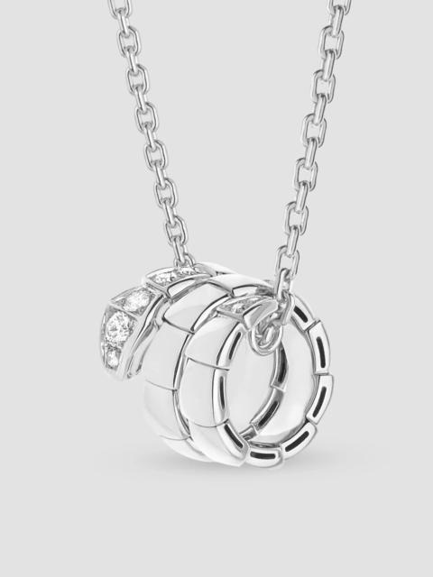 BVLGARI Women's Serpenti Viper 18K White Gold & 0.13 TCW Diamond Pendant Necklace - White Gold