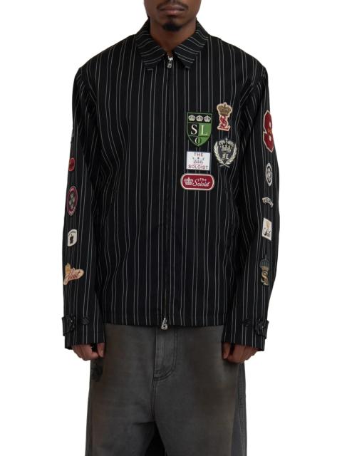 TAKAHIROMIYASHITA TheSoloist. TAKAHIROMIYASHITA TheSoloist. Zip Up Brit Jacket (Crown Emblems) Black