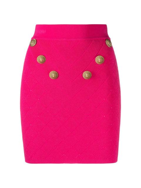 button-embellished miniskirt