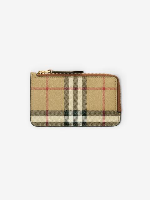 Burberry Check Zip Card Case