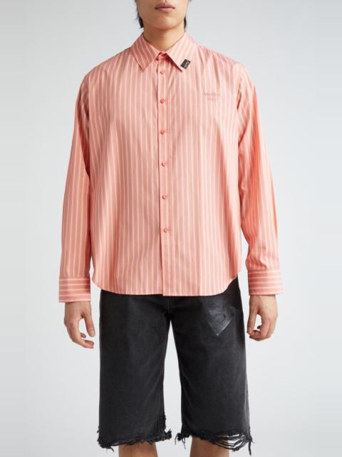 Martine Rose CLASSIC SHIRT in Pink/Green Stripe at Nordstrom