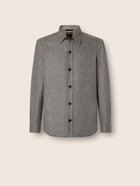 ZEGNA CASHMERE LINEN AND SILK OVERSHIRT