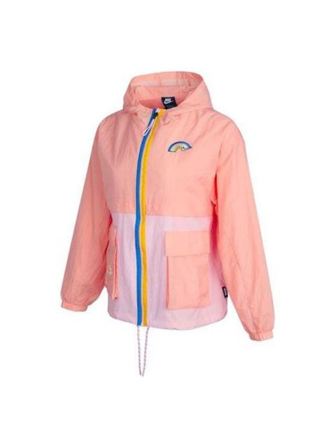 Nike (WMNS) Nike Sportswear Icon Clash Pattern Embroidered Contrasting Colors Light Woven Hooded Jacket D