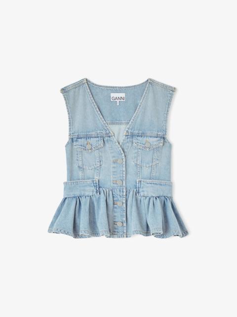 GANNI VEST IN LIGHTWEIGHT DENIM