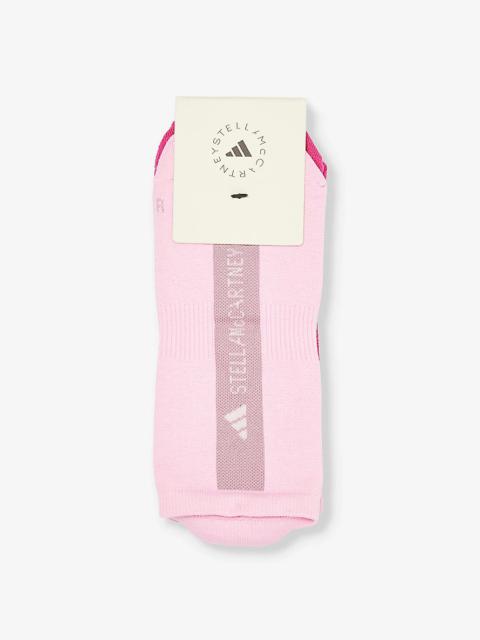 Branded pack of two stretch-recycled nylon socks