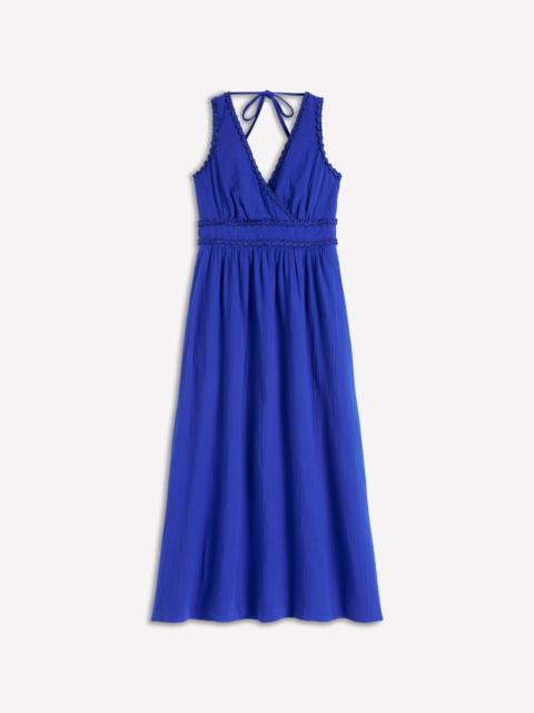 BODEN Lorna Trim Double Cloth Dress-Bright Blue