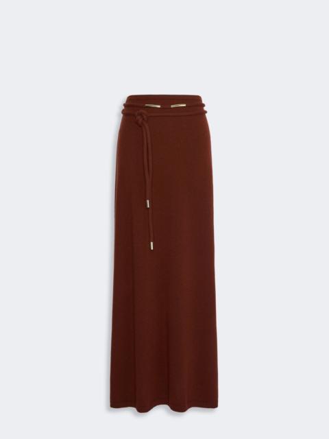 Max Mara OGGI Long cashmere yarn skirt - RUST