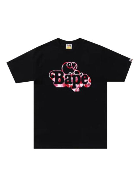A BATHING APE® BAPE ABC Camo Milo On Tee 'Black/Pink'