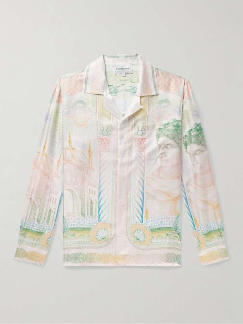 La Monnaie Convertible-Collar Printed Silk-Twill Shirt