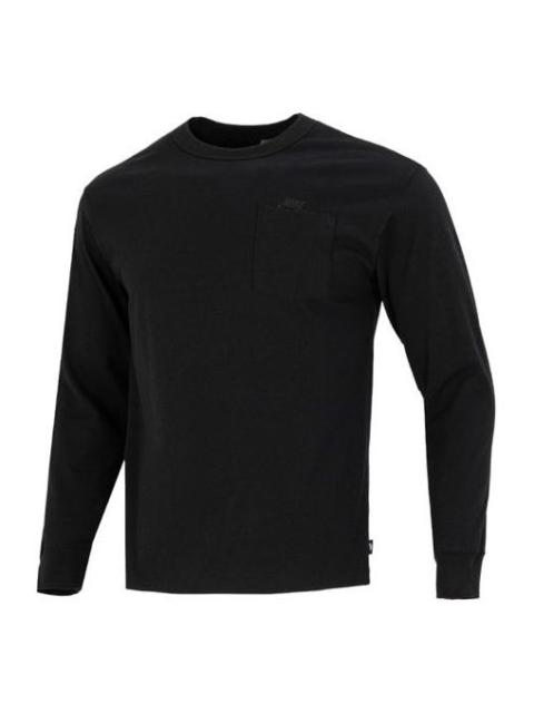 Nike Men's Nike Solid Color Athleisure Casual Sports Round Neck Long Sleeves Black T-Shirt DR7930-010