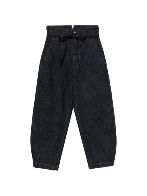 BARENA paper-bag-waist tie-fastening jeans
