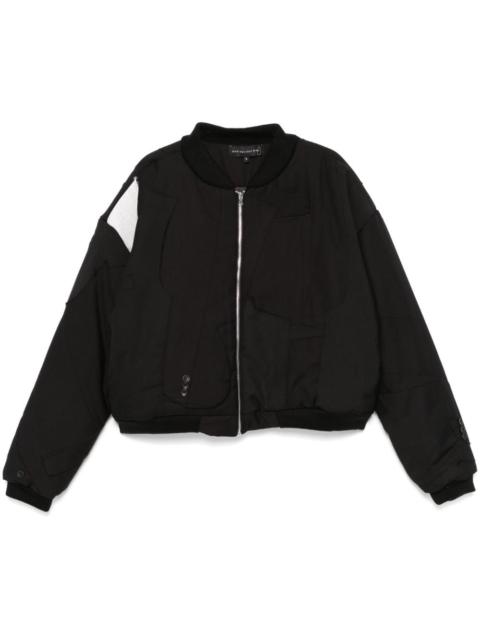 WHO DECIDES WAR patchwork-design jacket