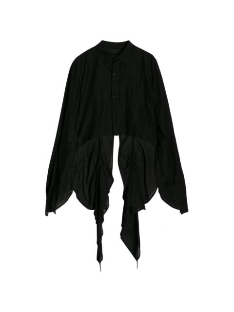 Yohji Yamamoto asymmetric cotton-silk shirt