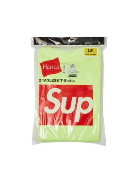 Supreme x Hanes Tagless Tees (2 Pack) 'Fluorescent Yellow'