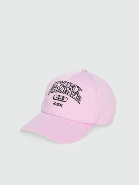 MSGM Pink baseball cap with MSGM embroidery
