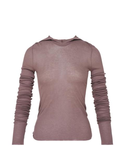 Rick Owens hooded ribbed T-shirt