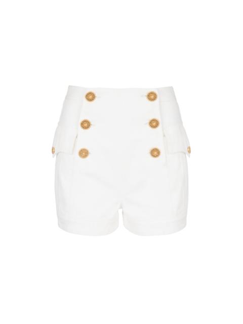 Balmain 6-button denim shorts