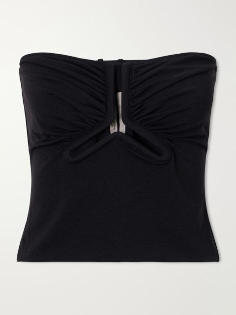 Rick Owens Alannah strapless cut-out stretch-jersey top Black