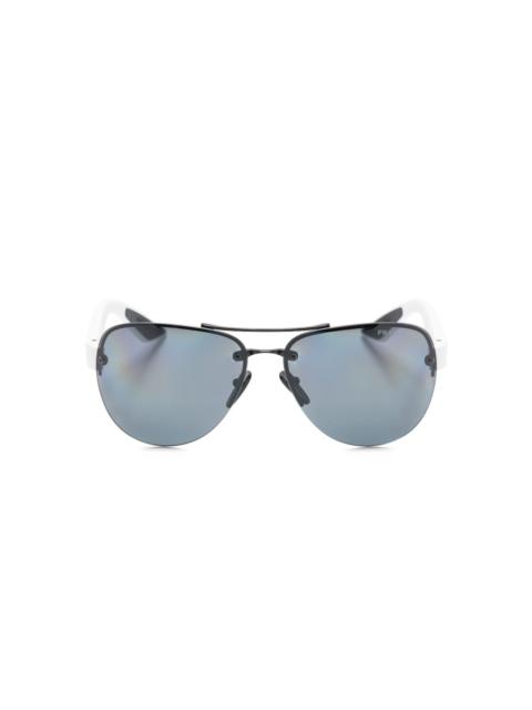 pilot-frame logo sunglasses
