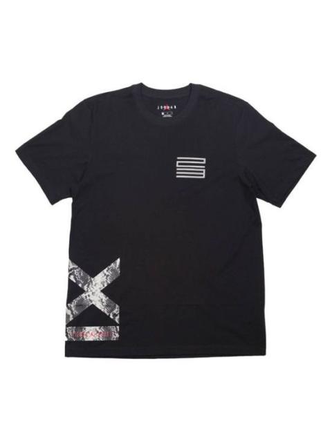 Jordan Air Jordan 11 Snakeskin Tee snake pattern Short Sleeve Black CI0324-010