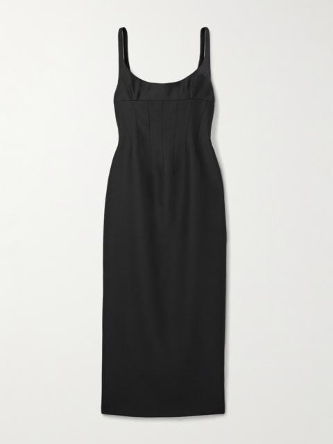 KHAITE Lotte Wool And Silk-blend Midi Dress