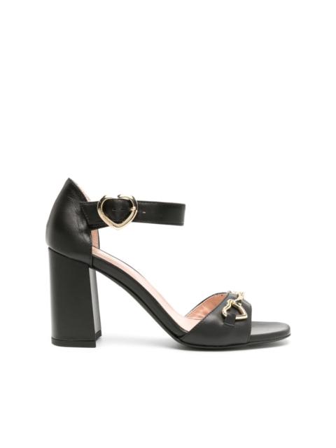 Moschino 85mm logo-engraved leather sandals