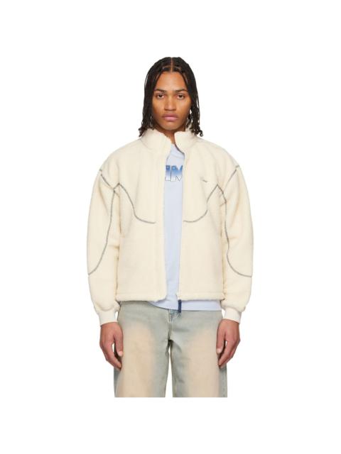 Dime Off-White Polar Fleece Sherpa Zip Jacket